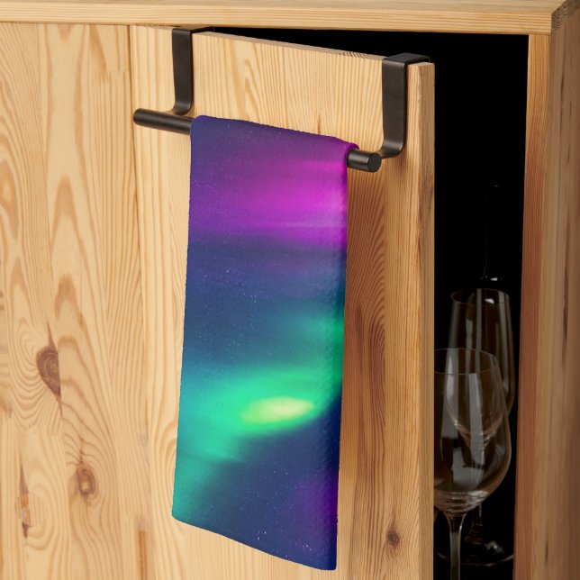 Linge De Cuisine Aurore Boréale  (Pliage en tiers)