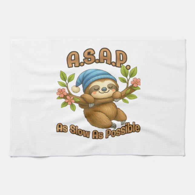 Linge De Cuisine Aussi Lent Que Possible - Joli Sloth ASAP Classic  (Horizontal)