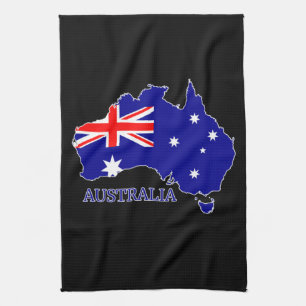Linge De Cuisine Australie Drapeau Australien Carte Voyage