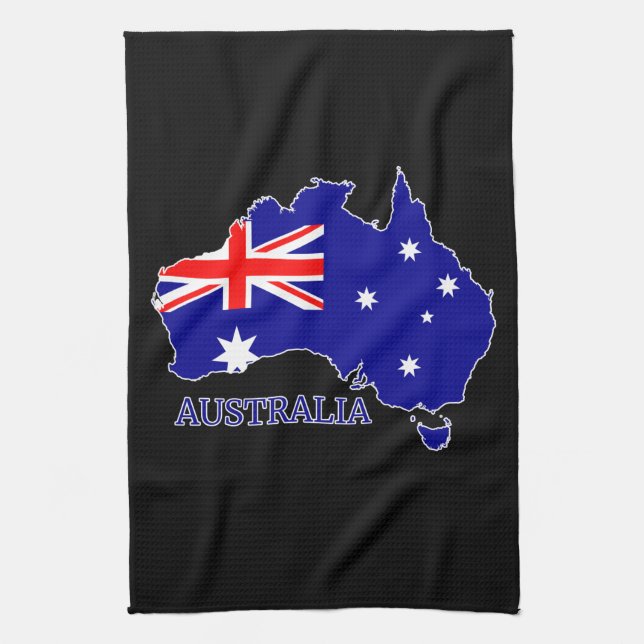 Linge De Cuisine Australie Drapeau Australien Carte Voyage (Vertical)
