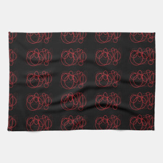 Linge De Cuisine Autocollant des cercles noir et rouge
