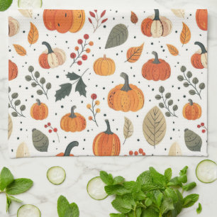 Linge De Cuisine Automne Automne Cuisine Citrouille et Feuille   Va