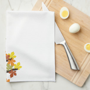 Linge De Cuisine Automne, Chouette automnale avec Fleurs de soleil