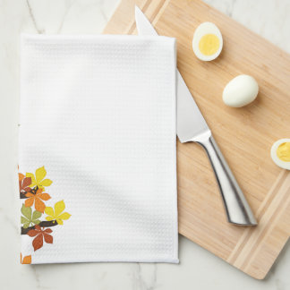 Linge De Cuisine Automne, Chouette automnale avec Fleurs de soleil