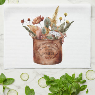 Linge De Cuisine Automne Cottage Cuivre Floral Botanique