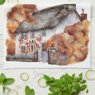 Linge De Cuisine Automne Cottage Orange Brown Home