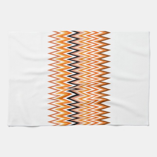 Linge De Cuisine Automne Couleur Chevron Motif (Horizontal)
