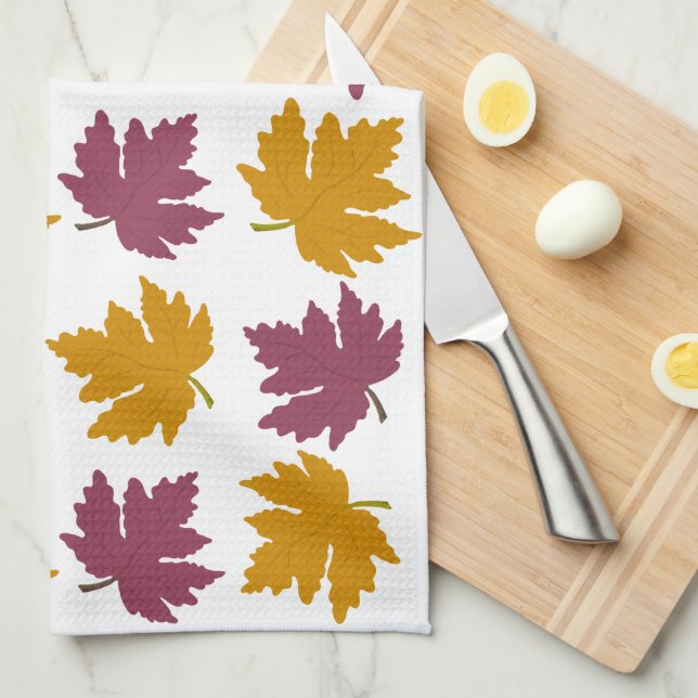 Linge De Cuisine Automne Feuille (Quart Plié)