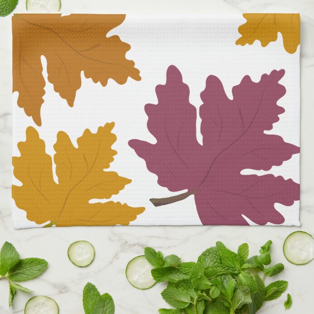 Linge De Cuisine Automne Feuille (Plié)