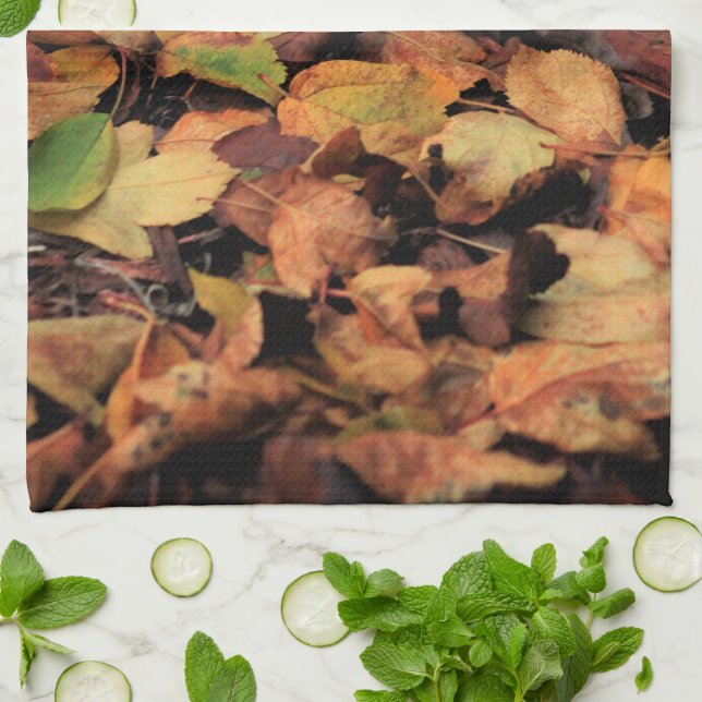 Linge De Cuisine automne, feuille sec (Plié)