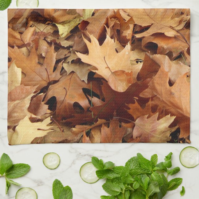 Linge De Cuisine automne, feuille sec (Plié)
