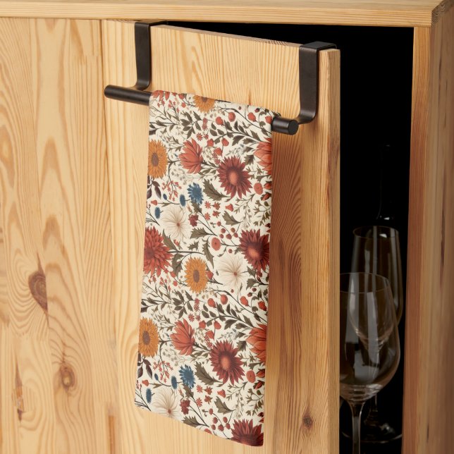 Linge De Cuisine Automne Moderne Automne Botanique Floral (Pliage en tiers)