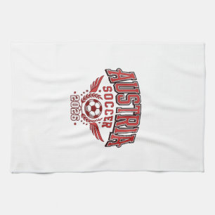 Linge De Cuisine Autriche Football 2026 Football Gras Pays Typograp