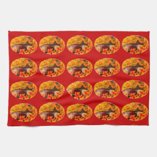 Linge De Cuisine Autumn Fox Pattern Country