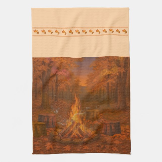 Linge De Cuisine Autumn Twilight Bonfire Kitchen Towels (Vertical)