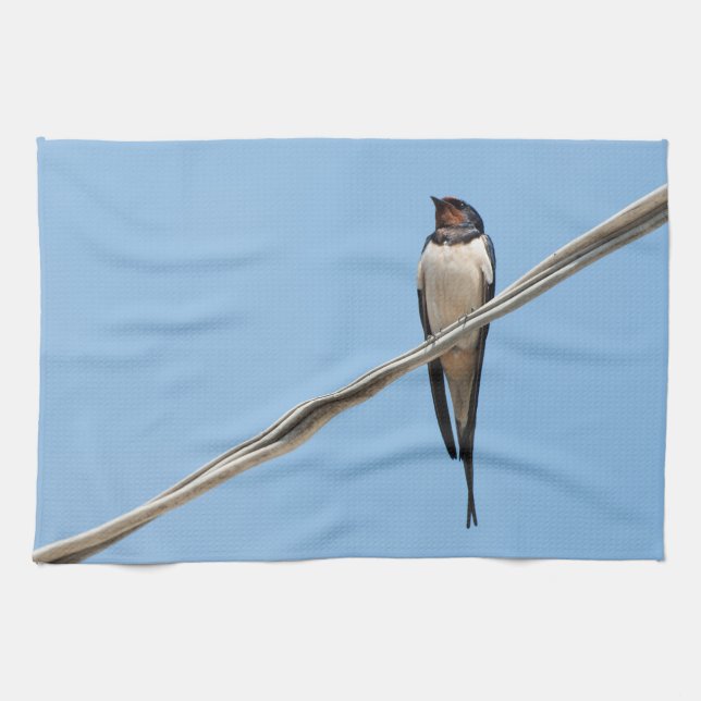Linge De Cuisine Avaler assis sur le fil (Horizontal)