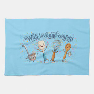 Linge De Cuisine Avec amour et confettis Ustensiles de cuisine mign
