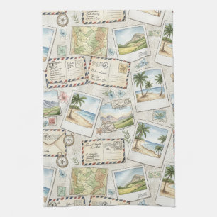 Linge De Cuisine Aventure de courrier aérien vintage (1)