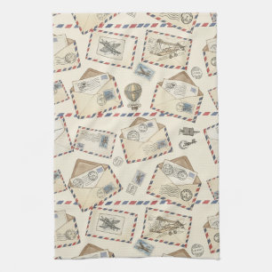 Linge De Cuisine Aventure de courrier aérien vintage (3)