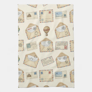 Linge De Cuisine Aventure de courrier aérien vintage (4)