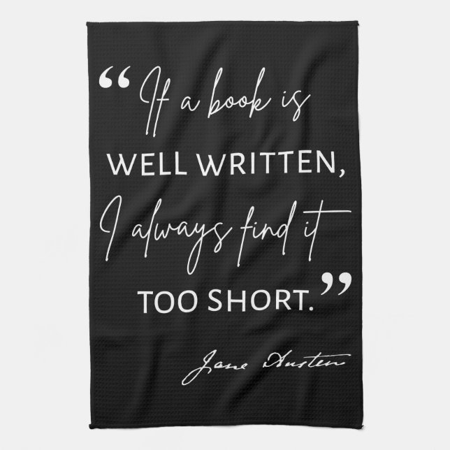 Linge De Cuisine Avid Reader II - Citation Jane Austen (Vertical)