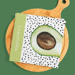 Linge De Cuisine Avocado vert moderne Nom personnalisé<br><div class="desc">Avocado vert moderne Nom personnalisé</div>