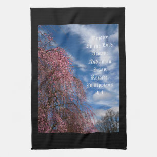 Linge De Cuisine Avril Ciel avec Philippiens 4:4