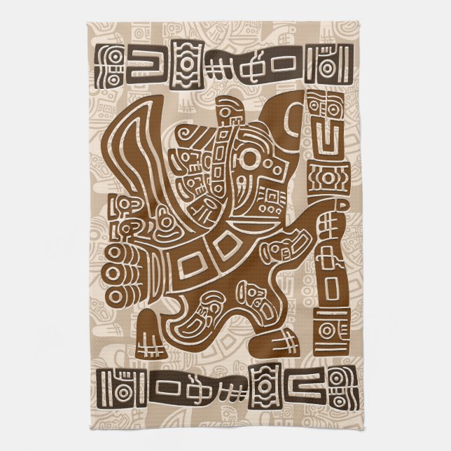 Linge De Cuisine Aztec Eagle Guerrier Tribal Art antique (Vertical)