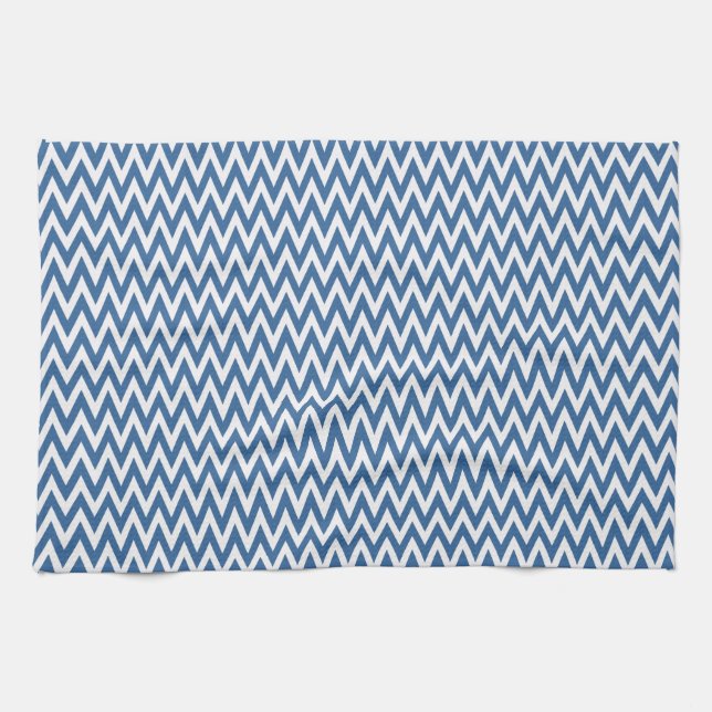 Linge De Cuisine Azure Elegant Chevron Design (Horizontal)
