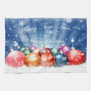 Linge De Cuisine Babioles de bonne année et de Joyeux Noël