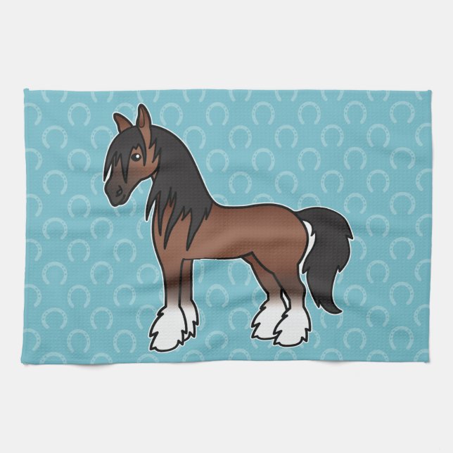Linge De Cuisine Baie Dessin Gitan Vanner Shire Clydesdale (Horizontal)