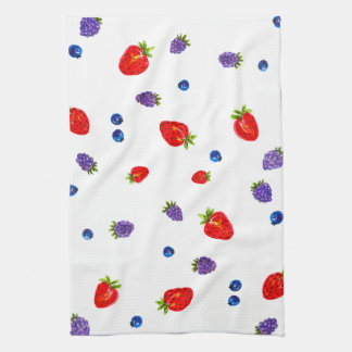 Linge De Cuisine Baies d'été lumineuses aquarelle