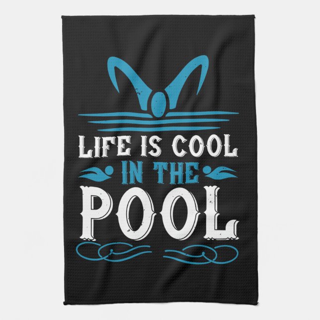 Linge De Cuisine Baignade - La vie est cool dans la piscine (Vertical)