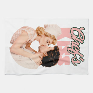 Linge De Cuisine Baiser de Chef Illustration Rétro Femme au Foyer