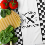 Linge De Cuisine Baking Champion Kitchen Towel<br><div class="desc">He's the champion of baking and likes everyone to taste his delicious bakes. Personalize with his initials and have another slice. Suitable for all bakers and dads that like cake</div>