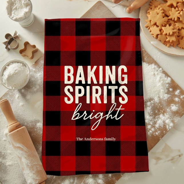 Linge De Cuisine Baking Spirits Bright Buffalo Plaid Christmas (Créateur téléchargé)