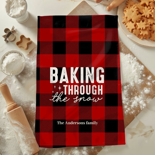 Linge De Cuisine Baking Through the Snow Buffalo Plaid Christmas (Créateur téléchargé)