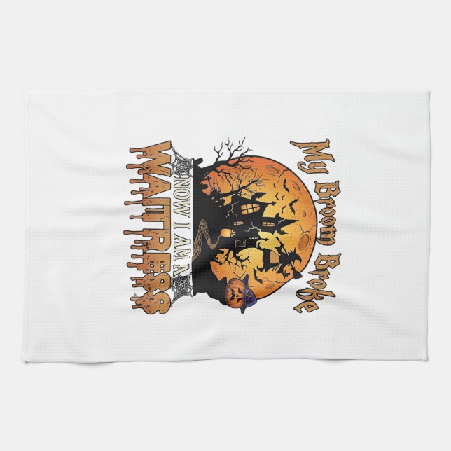 Linge De Cuisine Balai Cassé Serveuse Halloween Sorcière Maison Han (Horizontal)