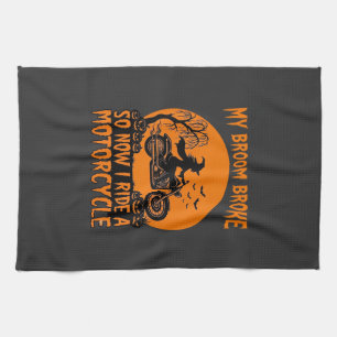 Linge De Cuisine Balai Casse Sorcière Halloween Moto Chauves-Souris