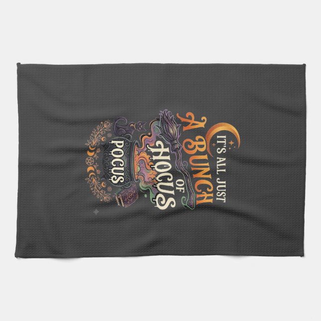 Linge De Cuisine Balai de sorcière Hocus Pocus Chat noir Chaudron m (Horizontal)