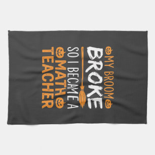 Linge De Cuisine Balai d'Halloween de professeur de mathématiques d