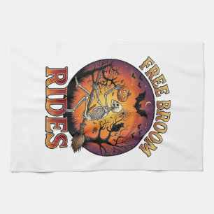 Linge De Cuisine Balais Gratuits Promenades Halloween Squelette Cit