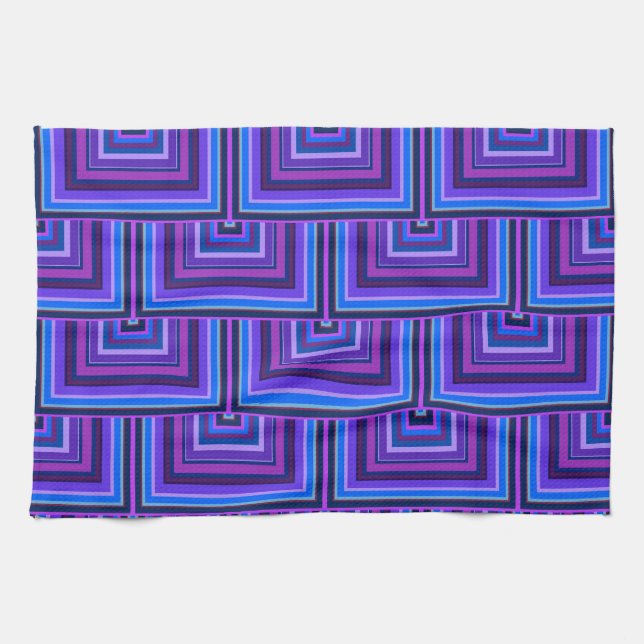 Linge De Cuisine balance carré bleue et violette (Horizontal)