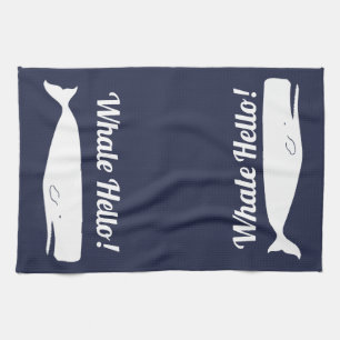 Linge De Cuisine Baleine blanche nautique bonjour dans la marine