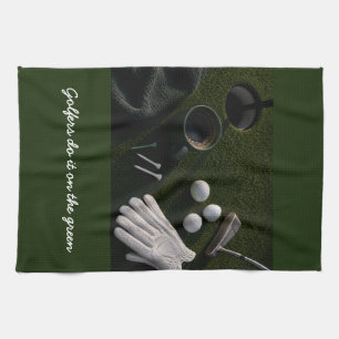 Linge De Cuisine Balle de golf sur green de putting