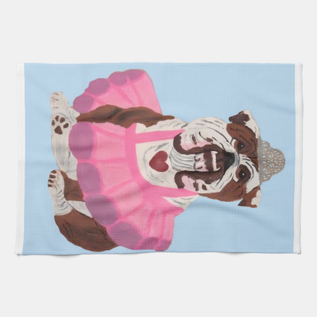 Linge De Cuisine Ballerine Bouledogue (Horizontal)
