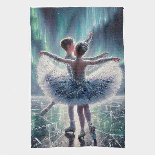 Linge De Cuisine Ballet sur glace Aurora (Vertical)
