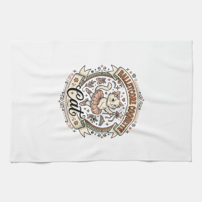 Linge De Cuisine Balletcore Coquette Chat Balletcore Coquette Chat  (Horizontal)