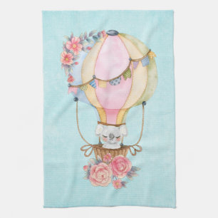 Linge De Cuisine Ballons à air chaud mignon avec aquarelle à ours