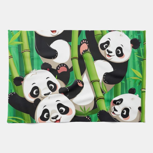 Linge De Cuisine Bamboo Panda (Horizontal)